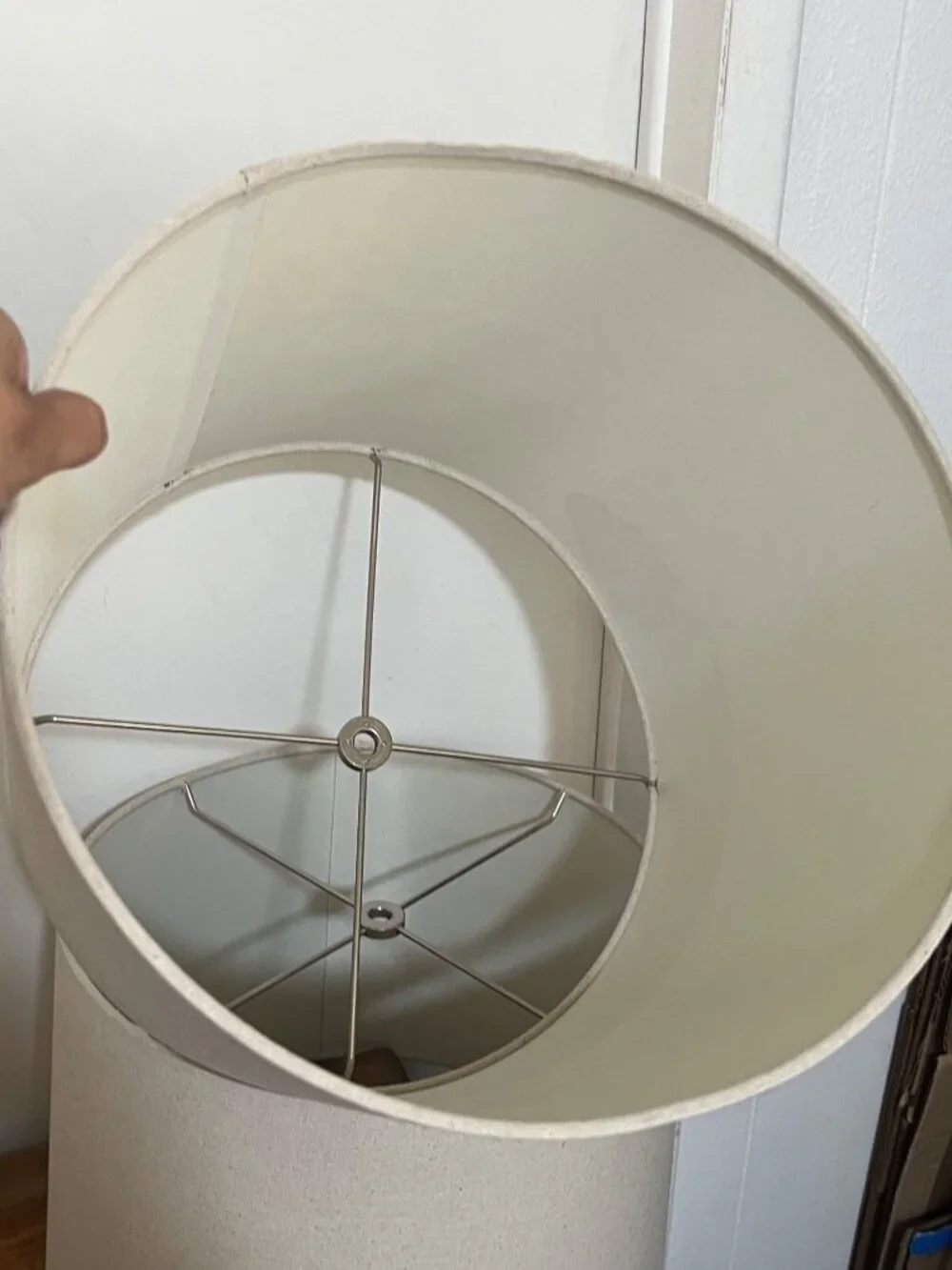 Set Of 2 Beige Drum Lampshades Modern Design Neutral Beige